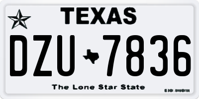 TX license plate DZU7836