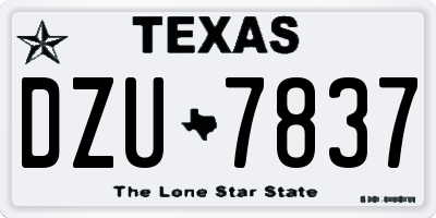 TX license plate DZU7837