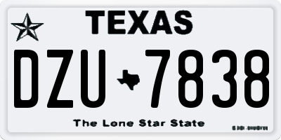 TX license plate DZU7838