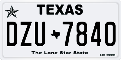 TX license plate DZU7840