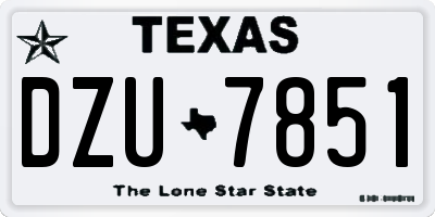 TX license plate DZU7851