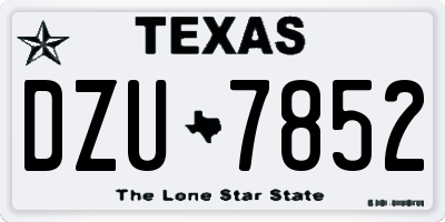 TX license plate DZU7852