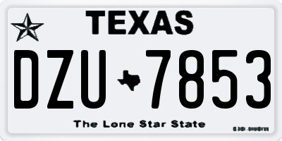 TX license plate DZU7853