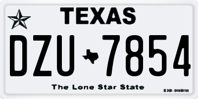 TX license plate DZU7854