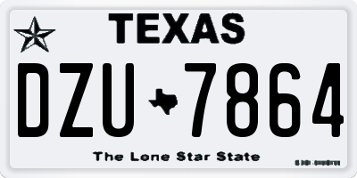 TX license plate DZU7864