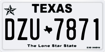 TX license plate DZU7871