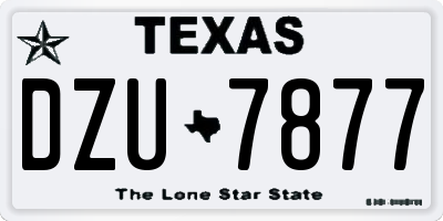 TX license plate DZU7877