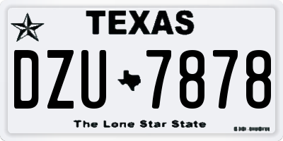 TX license plate DZU7878