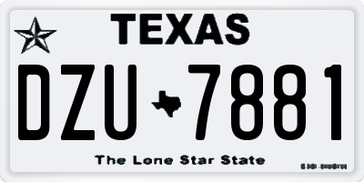 TX license plate DZU7881