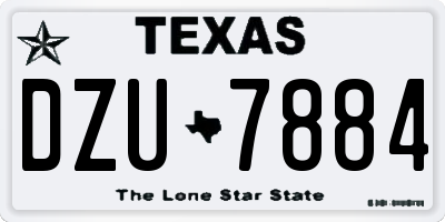 TX license plate DZU7884