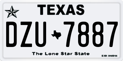 TX license plate DZU7887