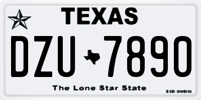 TX license plate DZU7890