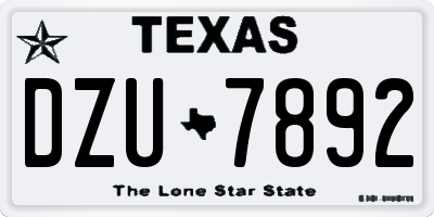 TX license plate DZU7892