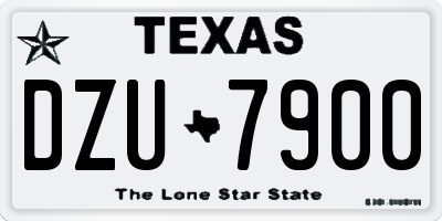 TX license plate DZU7900