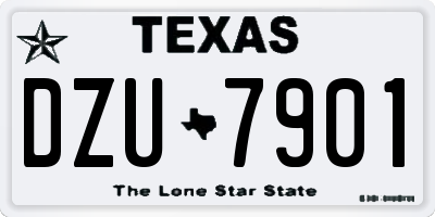 TX license plate DZU7901