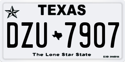 TX license plate DZU7907