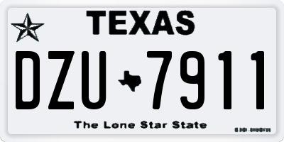 TX license plate DZU7911