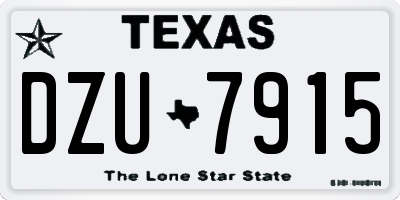 TX license plate DZU7915