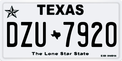 TX license plate DZU7920