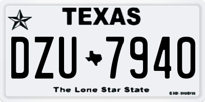 TX license plate DZU7940