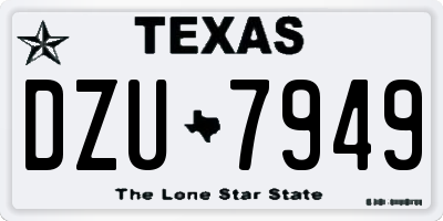 TX license plate DZU7949