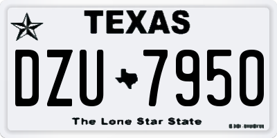 TX license plate DZU7950