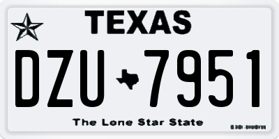TX license plate DZU7951