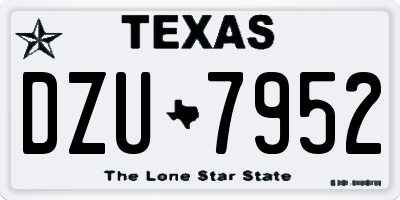 TX license plate DZU7952