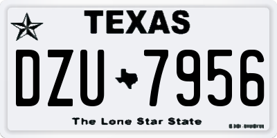 TX license plate DZU7956