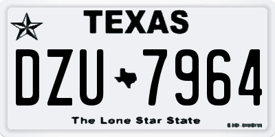 TX license plate DZU7964