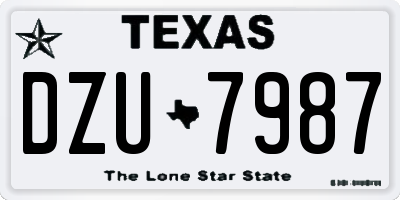 TX license plate DZU7987