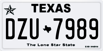 TX license plate DZU7989