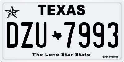 TX license plate DZU7993