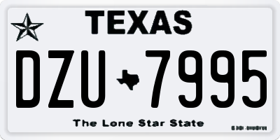 TX license plate DZU7995