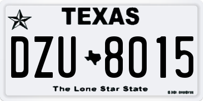 TX license plate DZU8015