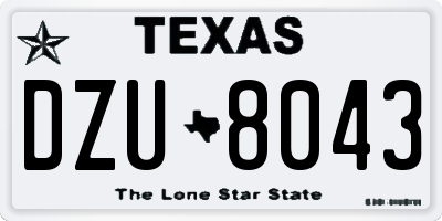 TX license plate DZU8043