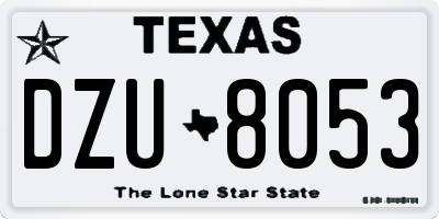 TX license plate DZU8053