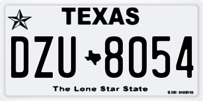TX license plate DZU8054