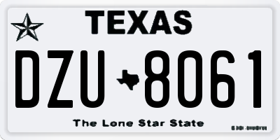 TX license plate DZU8061