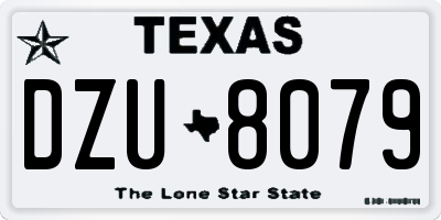 TX license plate DZU8079