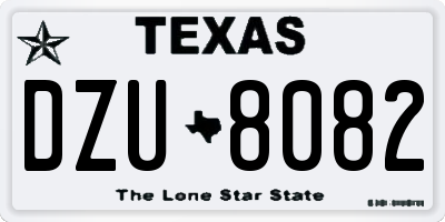 TX license plate DZU8082