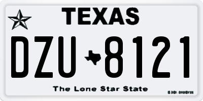 TX license plate DZU8121