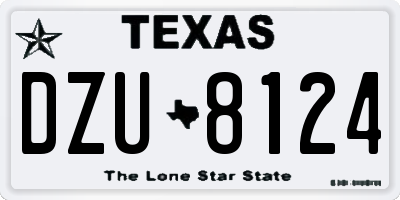 TX license plate DZU8124
