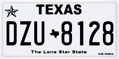 TX license plate DZU8128