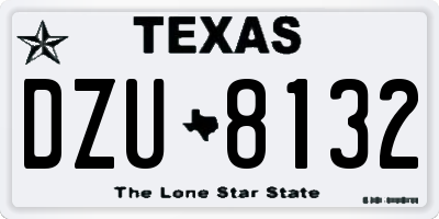 TX license plate DZU8132