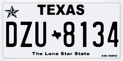 TX license plate DZU8134