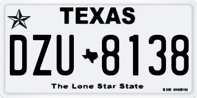 TX license plate DZU8138