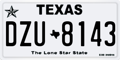 TX license plate DZU8143