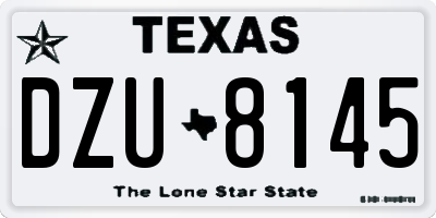 TX license plate DZU8145