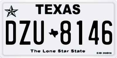 TX license plate DZU8146